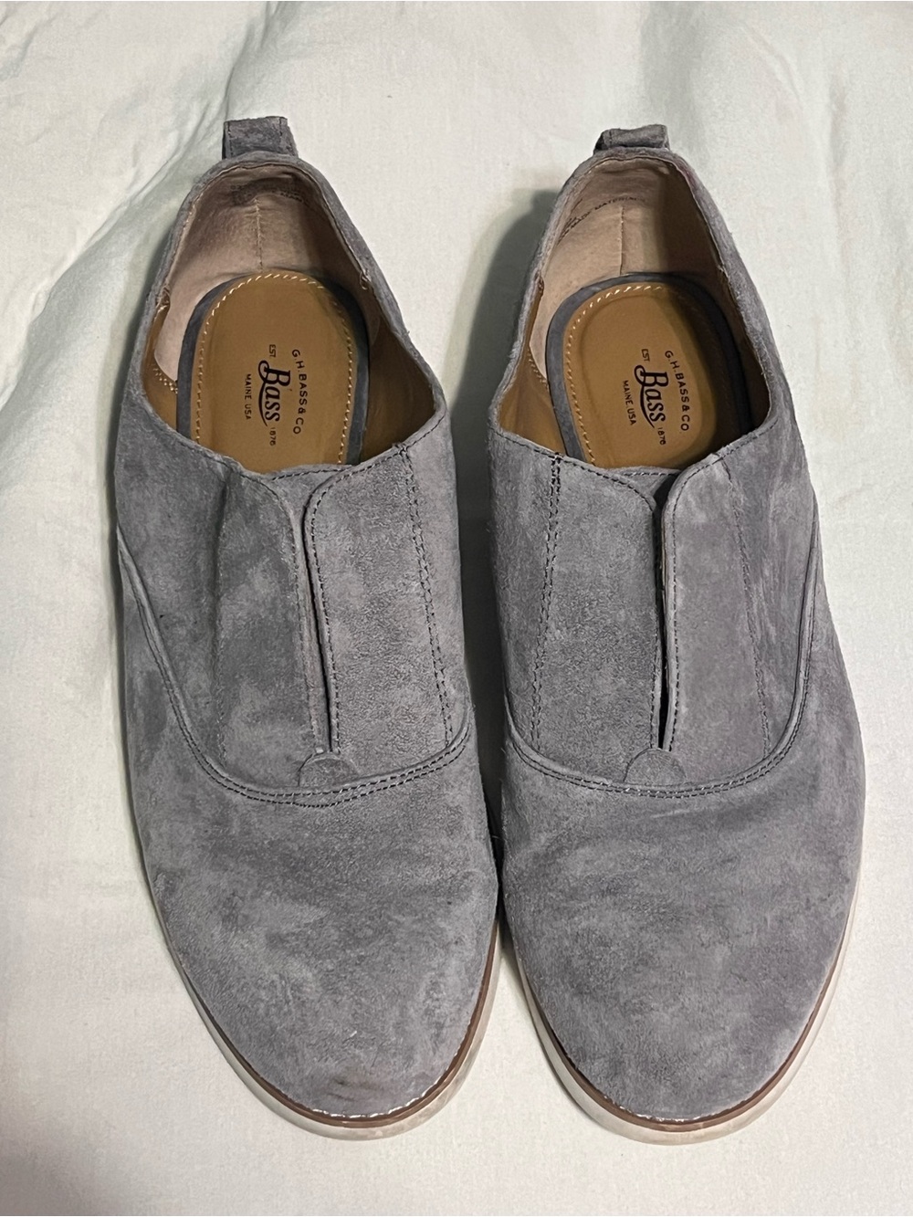 G.H. Bass & Co. Women's Grey Suede Slip-On Flats